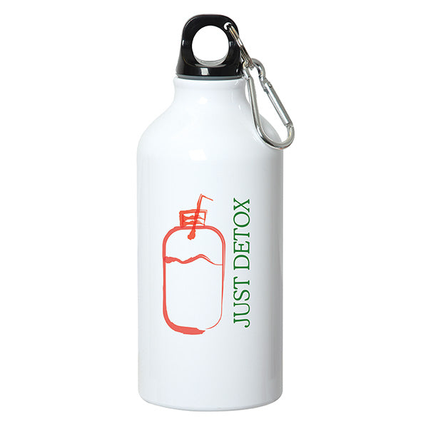White Aluminum Water Bottle With Carabiner