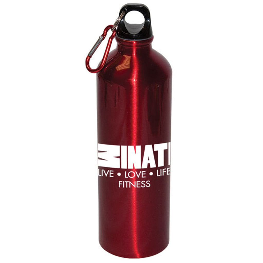 Red 750 Ml Aluminum Water Bottle With Carabiner
