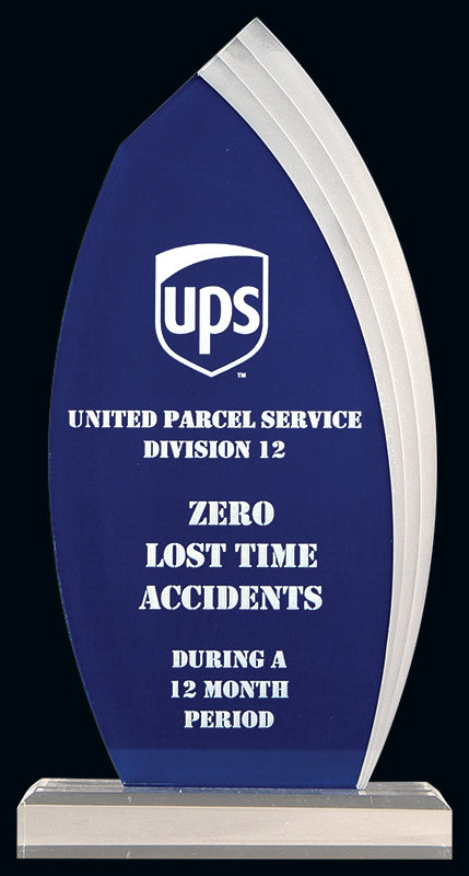 Acrylic Blue Flared Teardrop Awards