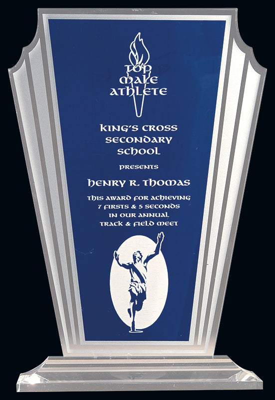 Acrylic Blue Tapered Silhouette Awards
