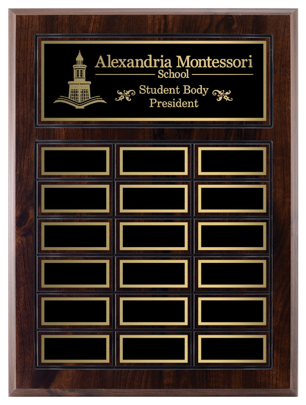 Custom Cherrywood Finish Annual Wall Plaque | Plaque Awards Canada