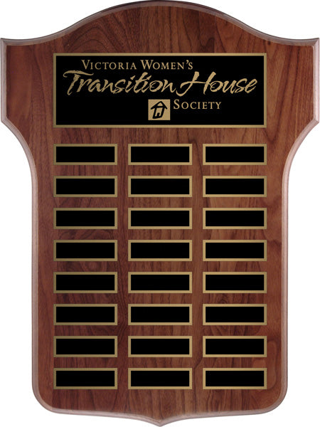 Thomas Annual Shield: Custom Engraved Wall Plaque Award