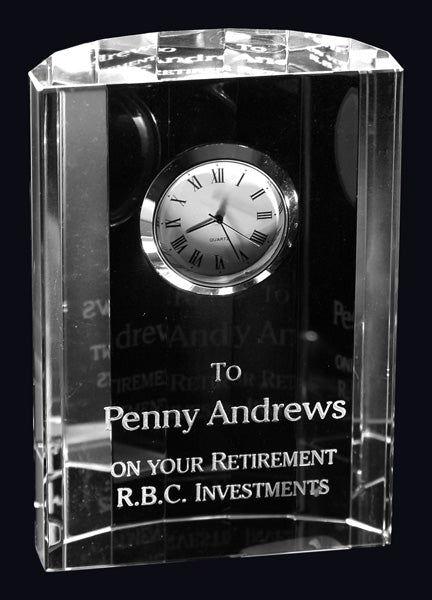 Crescent Clock Crystal Award