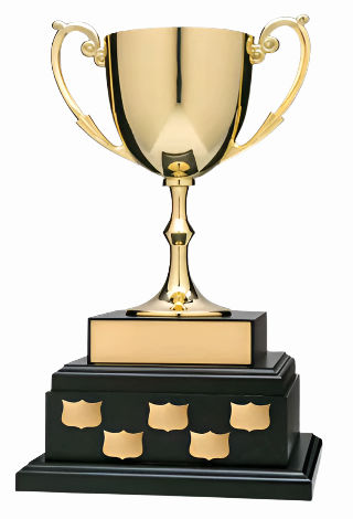 Nickel Plated Cup on Black Annual Base, Gold