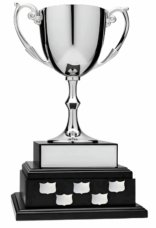 Nickel Plated Cup on Black Annual Base, Silver