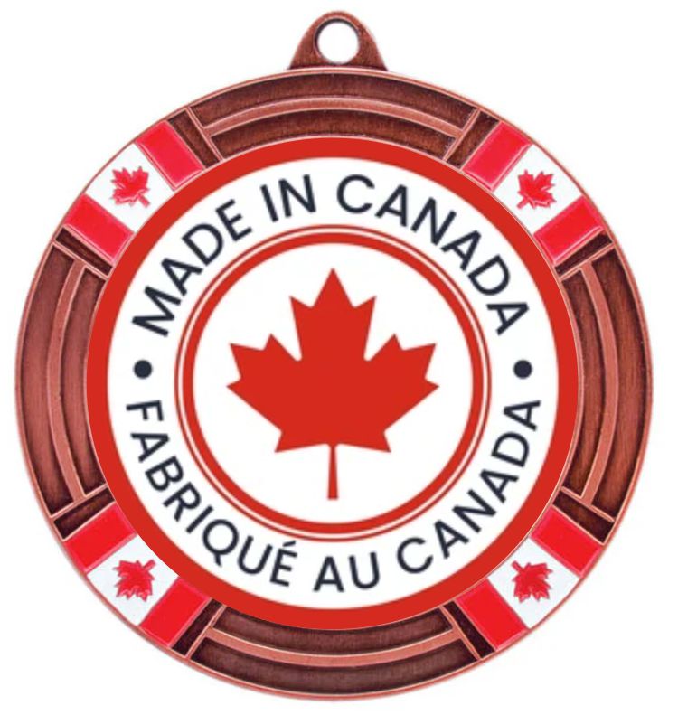 2" Custom Canada Flag Medal