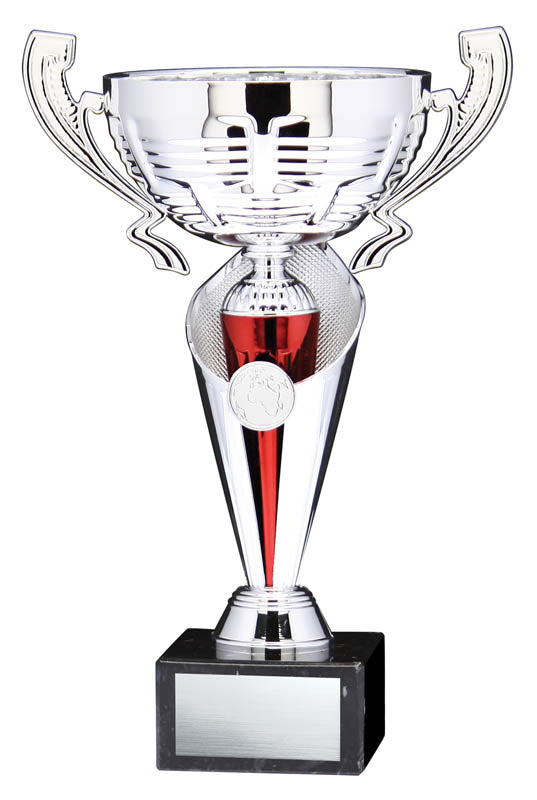 Economy Series Cup with Handles Silver/Red