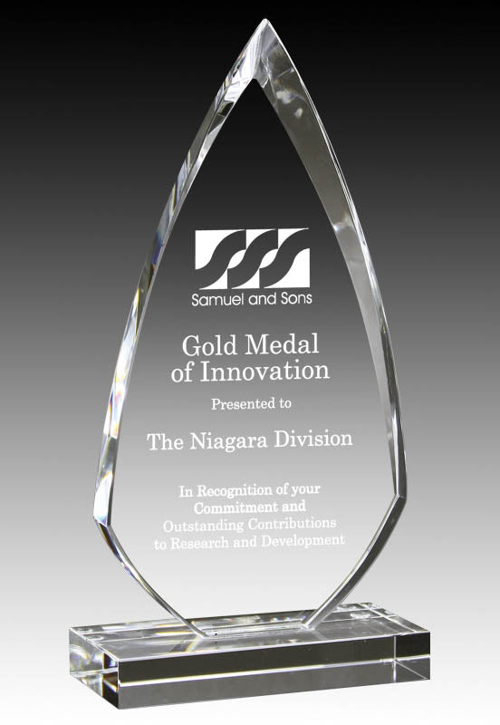 Crystal Arrowhead Trophy w Base