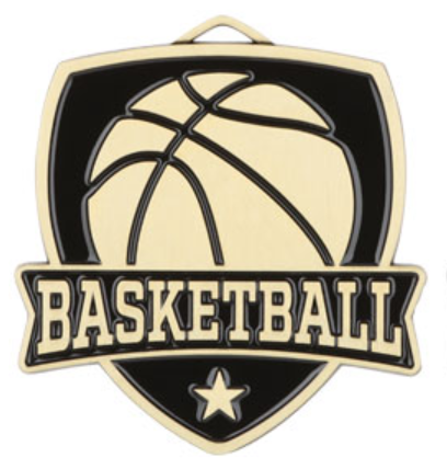 SCULPTURED VARSITY BASKETBALL MEDAL