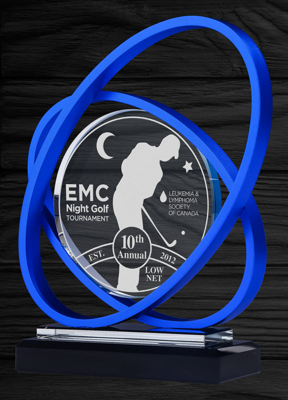 Online Saturn Glass Award, Blue | Crystal Awards Toronto