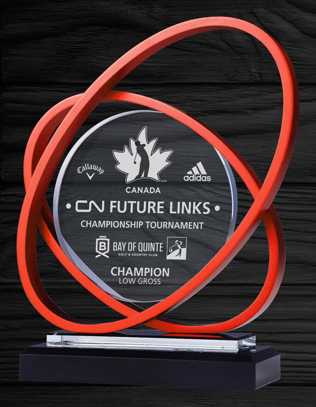 Elegant Saturn Glass Award, Red