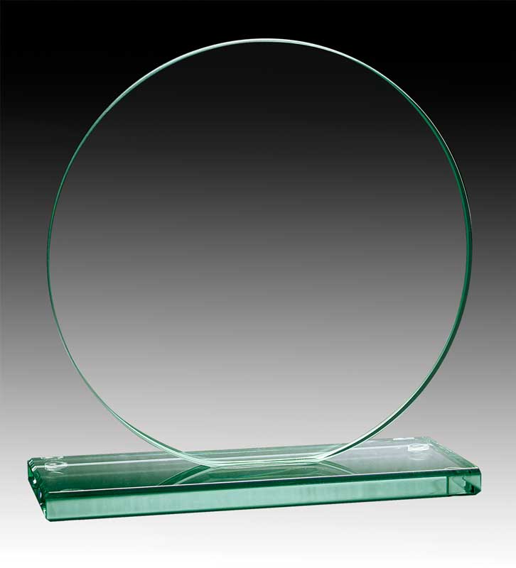 Glass Jade Circle Award | Custom Glass Trophies