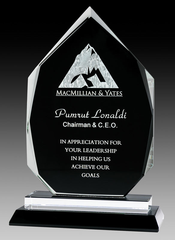 Glass Onyx Arrowhead – Custom Glass Trophy Award