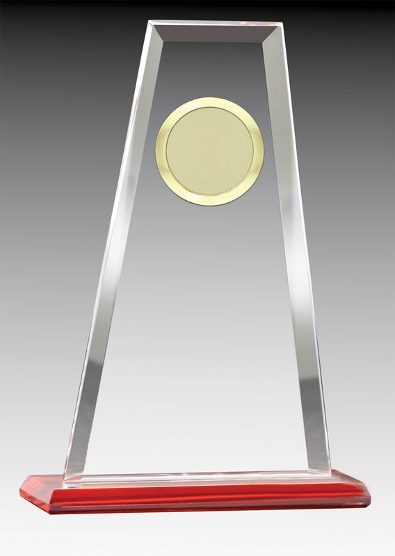 Glass Summit Trophy with Red Base