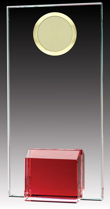 Buy Glass Plaque with Red Base Glass Trophy