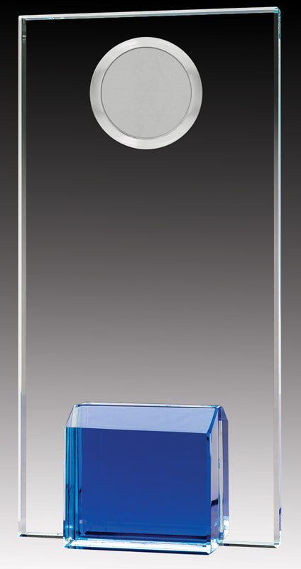 Buy Elegant Glass Plaque with Blue Base Crystal Awards Toronto
