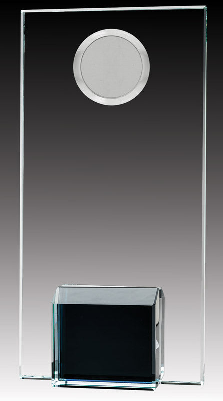 Glass Plaque with Black Base Stylish Award for Every Moment