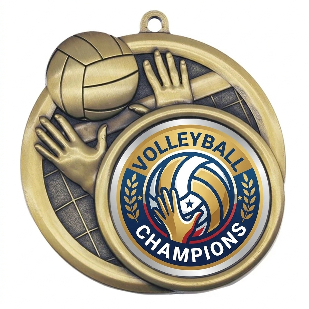 2.5" Custom Volleyball Medal