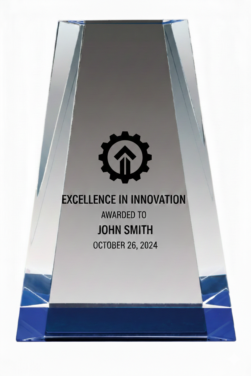 Optic Crystal Blue Award