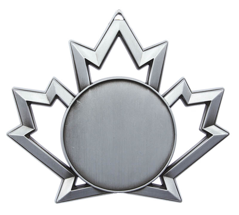 4" Custom Maple Leaf Medal