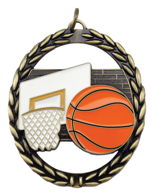 Basketball Negative Space Medal