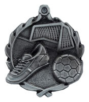 1¾" Soccer Sculptured Medal