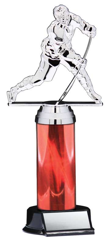 Silver 2-D Slapshot Figure on Red Column – Economy Series