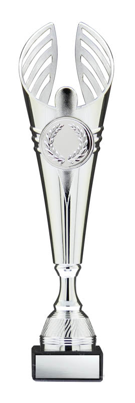 Reflex Cup with 2″ Insert Holder on Black Marble Base, Silver