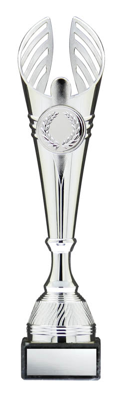 Reflex Cup with 2″ Insert Holder on Black Marble Base, Silver