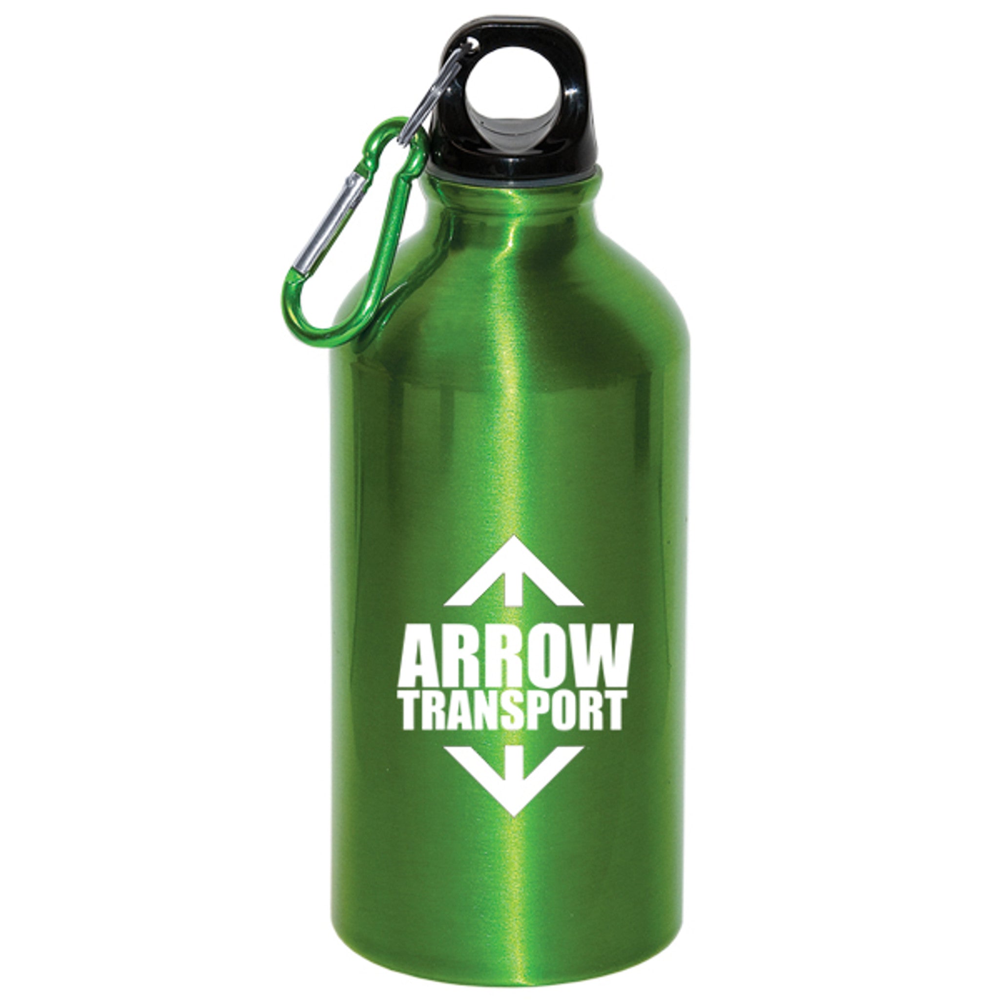 Green Aluminum Water Bottle With Carabiner