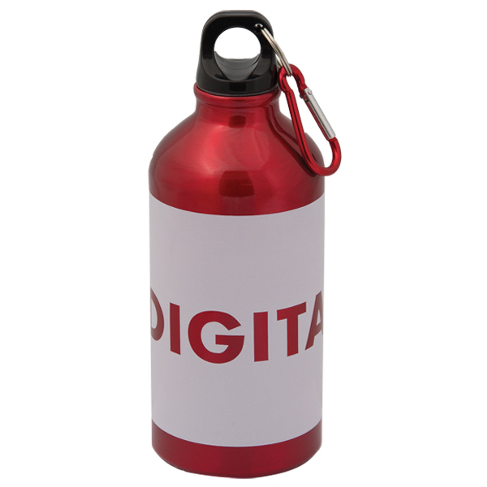 Red Aluminum Water Bottle With Carabiner