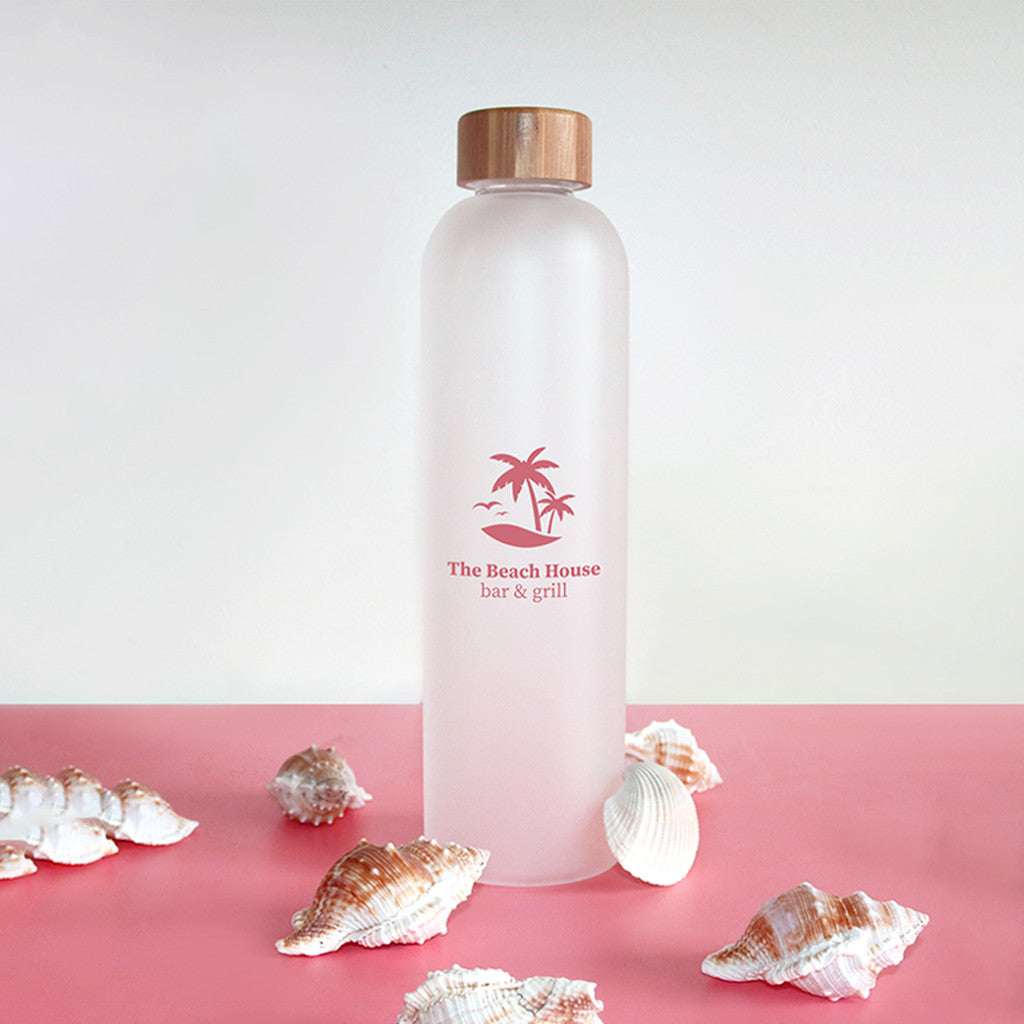 CANTON 1000 ML. GLASS BOTTLE WITH BAMBOO LID