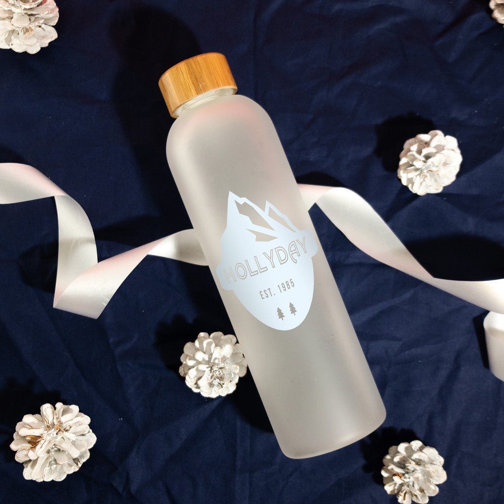 CANTON 1000 ML. GLASS BOTTLE WITH BAMBOO LID