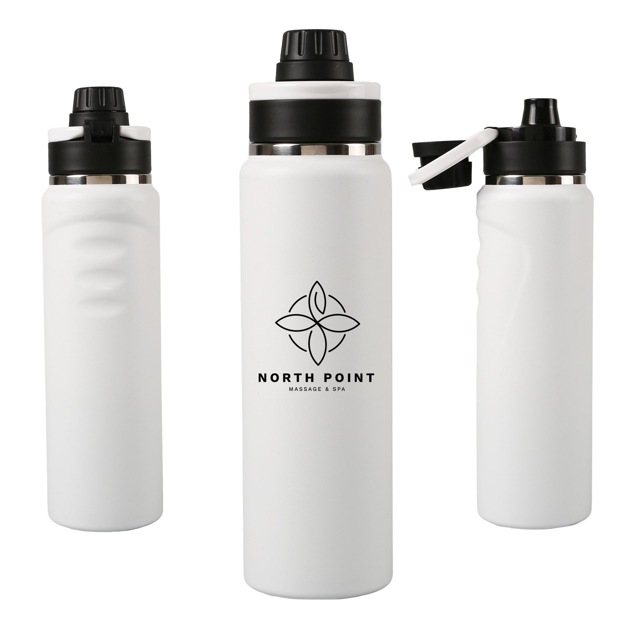 White Summit Stainless Steel Water Bottle