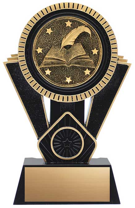 Apex Writing Trophy Black and Gold