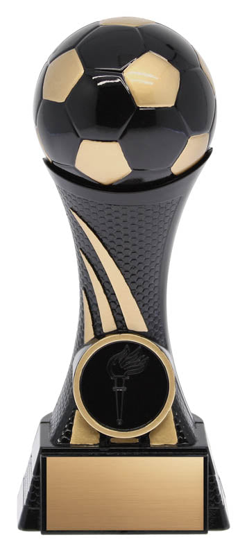 Heavyweight Soccer Tower Trophy, Black and Gold