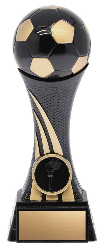 Heavyweight Soccer Tower Trophy, Black and Gold