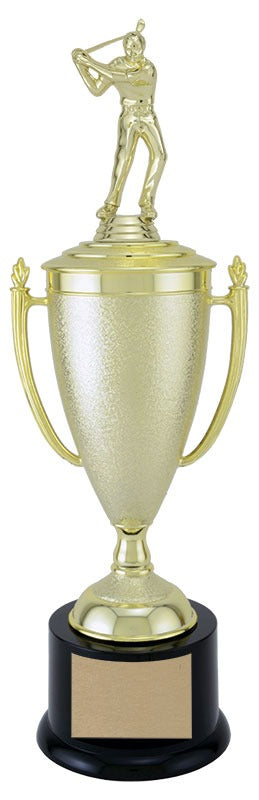 Gold Golf Trophy Cup with Golfer Figurine | Premium Custom Trophy