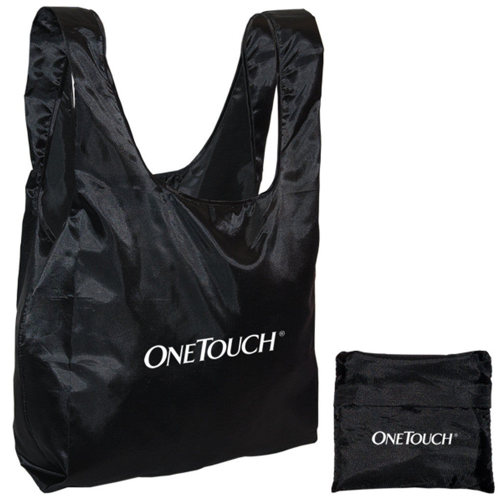 Black Reusable Folding Tote Bag