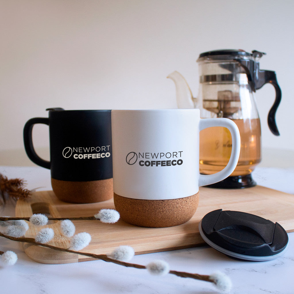 Evora 325ml (11 fl oz) Cork Base Ceramic Mug | Custom Coffee Mug