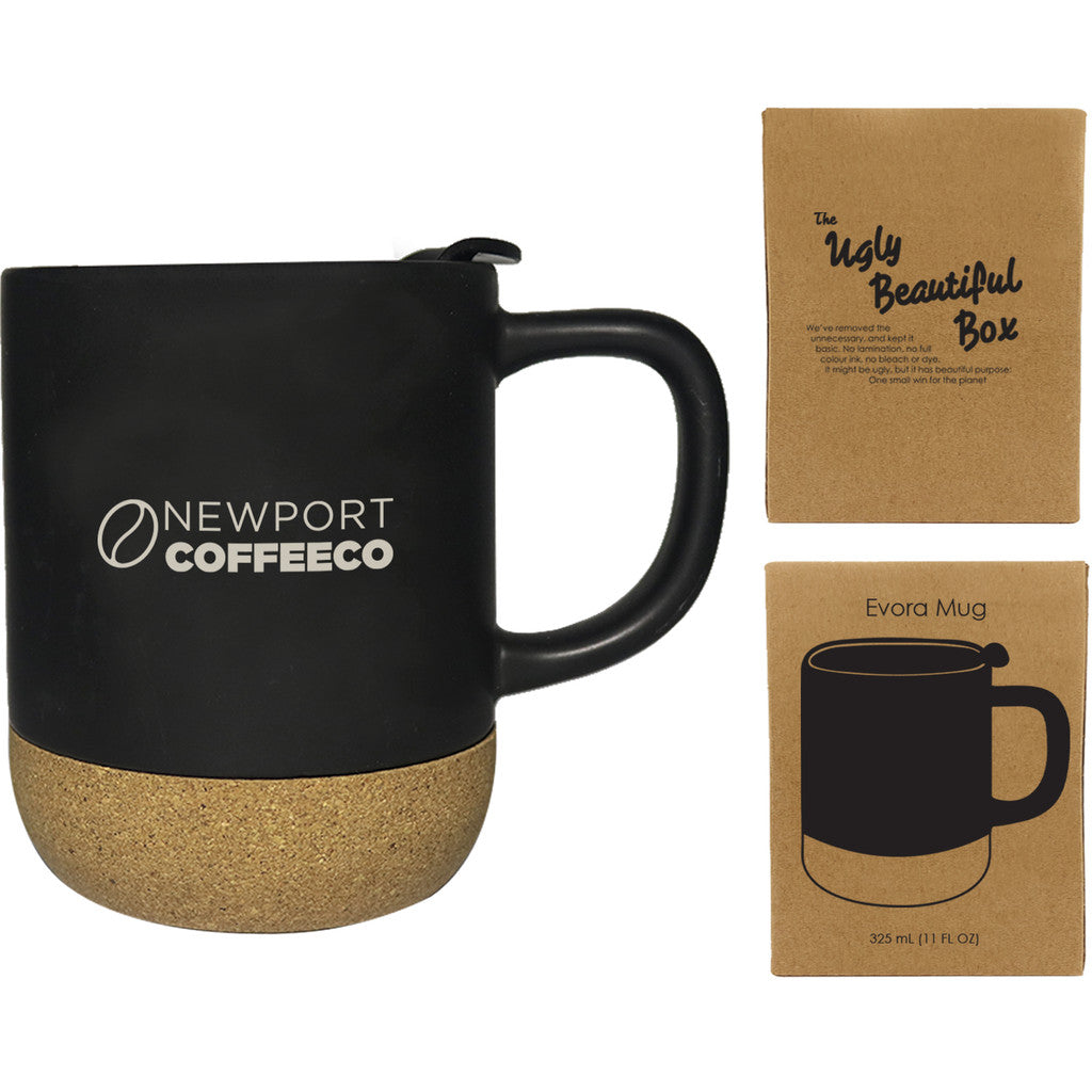 Get Evora 325ml (11 fl oz) Cork Base Ceramic Mug | Custom Coffee Mug