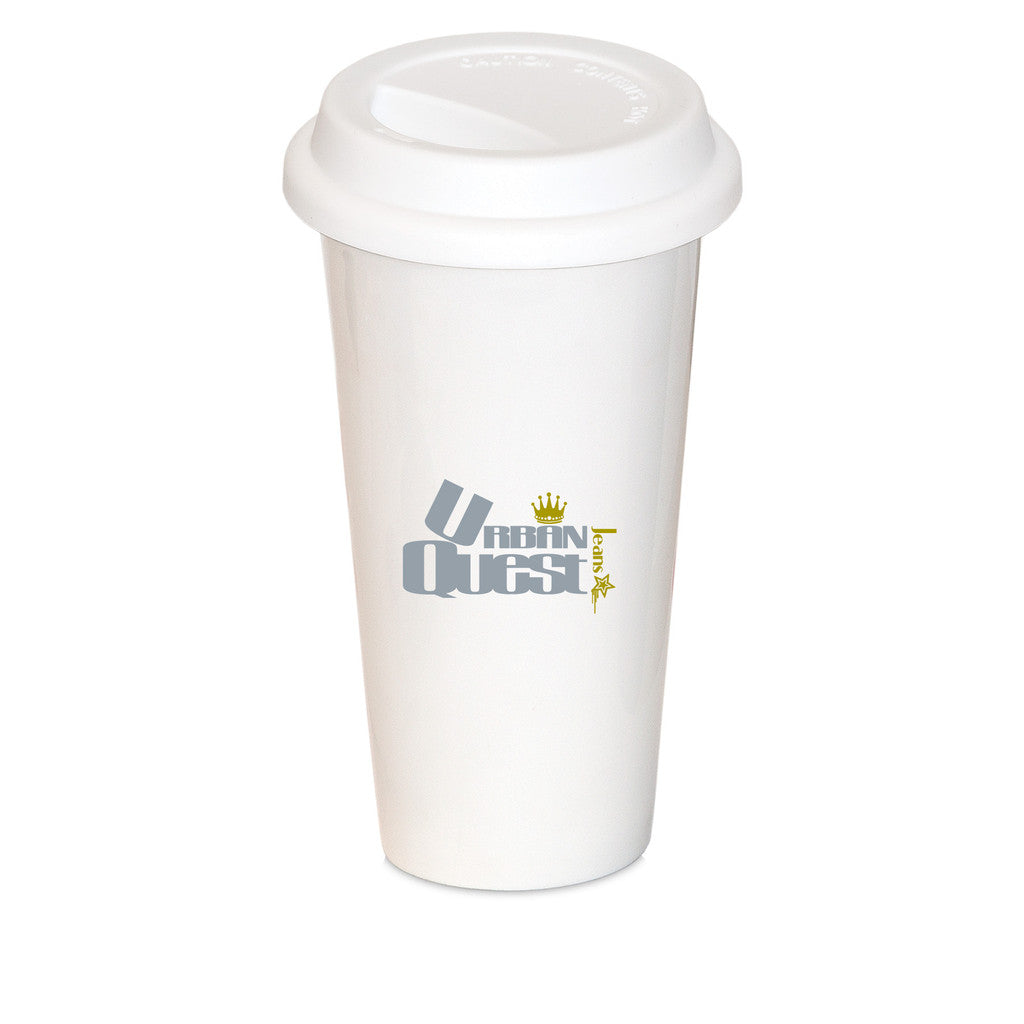 17 Fl. Oz. Mug with Silicone Lid White mug