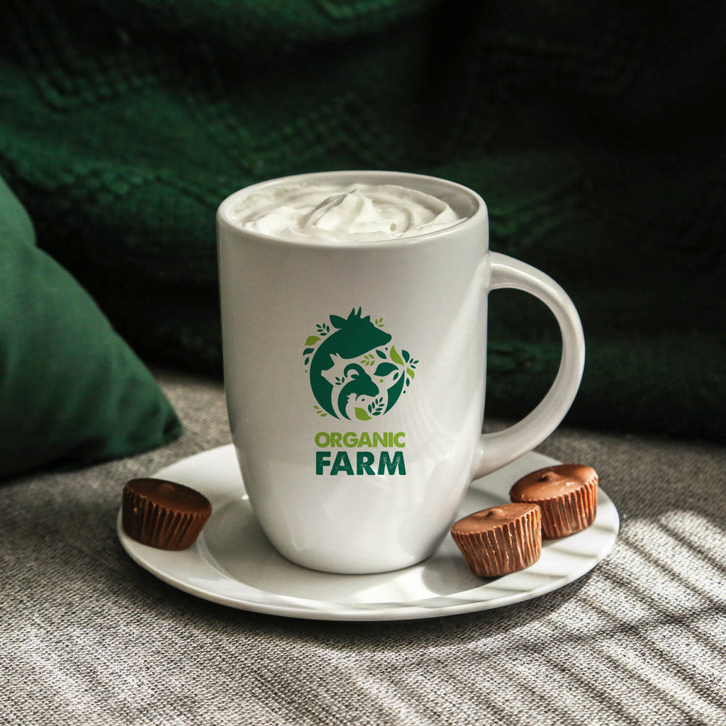 Puritt Ceramic Mug 385 Ml. (13 Fl. Oz.) | Custom White Glass Mugs