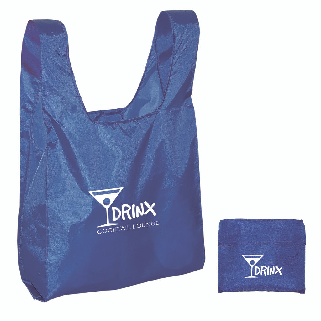 Blue Reusable Folding Tote Bag