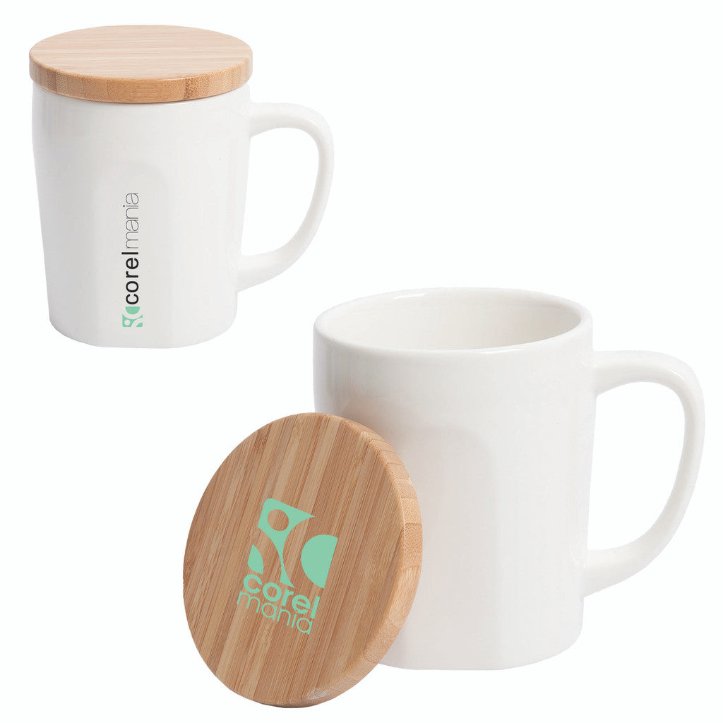 Get Chic Mug With Bamboo Lid Online | Glass & Stoneware Coffee Cup
