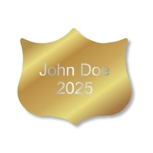 Gold Shield – Silver Engraving