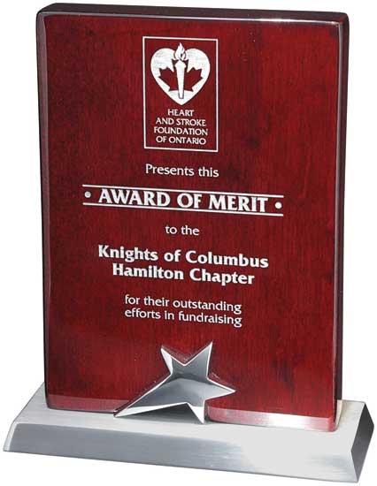 Star Series Plaque with a base