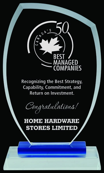 Blue & Clear Glass Thomas  Award