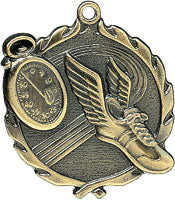 1¾" Track Sculptured Medal
