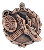 1¾" Track Sculptured Medal